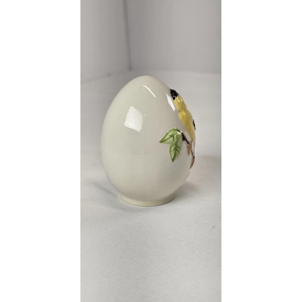 Goebel Bird Easter Egg 10th Edition 1987 Goldfinch W Germany Porcelain Vintage